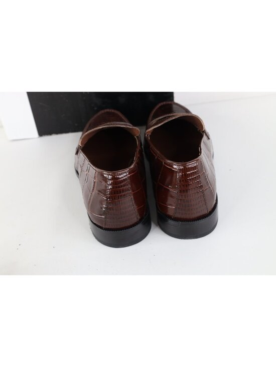 Deadstock Vintage Streetwear Mens 11.5 M Genuine Snakeskin Loafers Shoes Brown main image 8